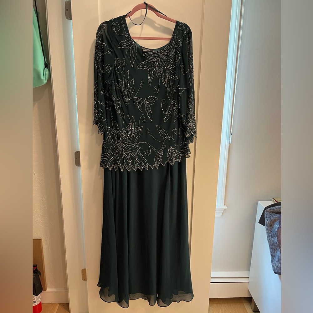 Hunter green beaded dress